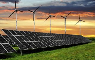 Solar arrays and wind turbines
