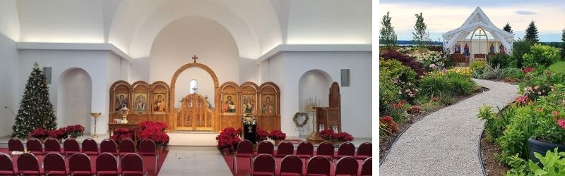 interior and exterior of church